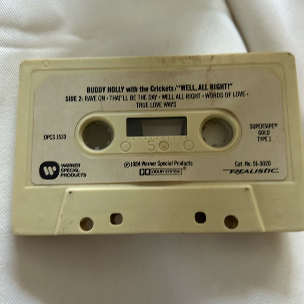 Tape BUDDY HOLLY with the Crickets. Well, All Right 1984 Vintage Cassette**** - Picture 4 of 5